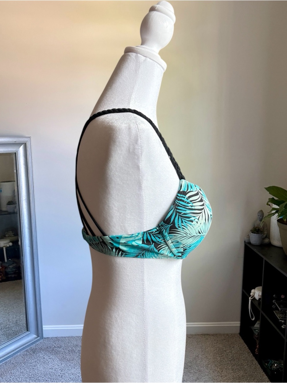 Trillium Black and Teal Swimwear Top - Picture 5 of 9